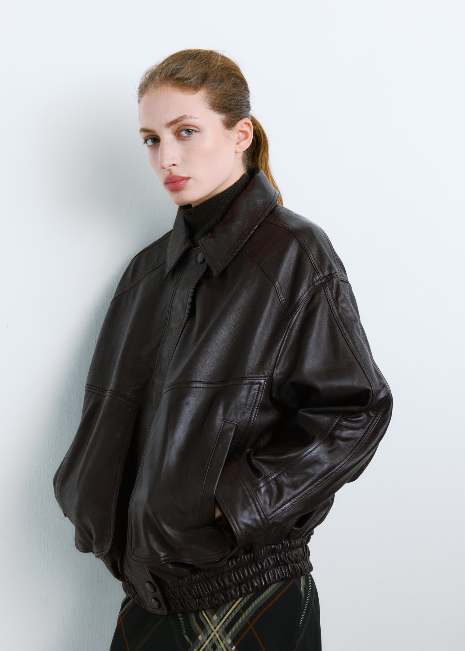 Oversized Leather Jacket - Women | Mango United Kingdom