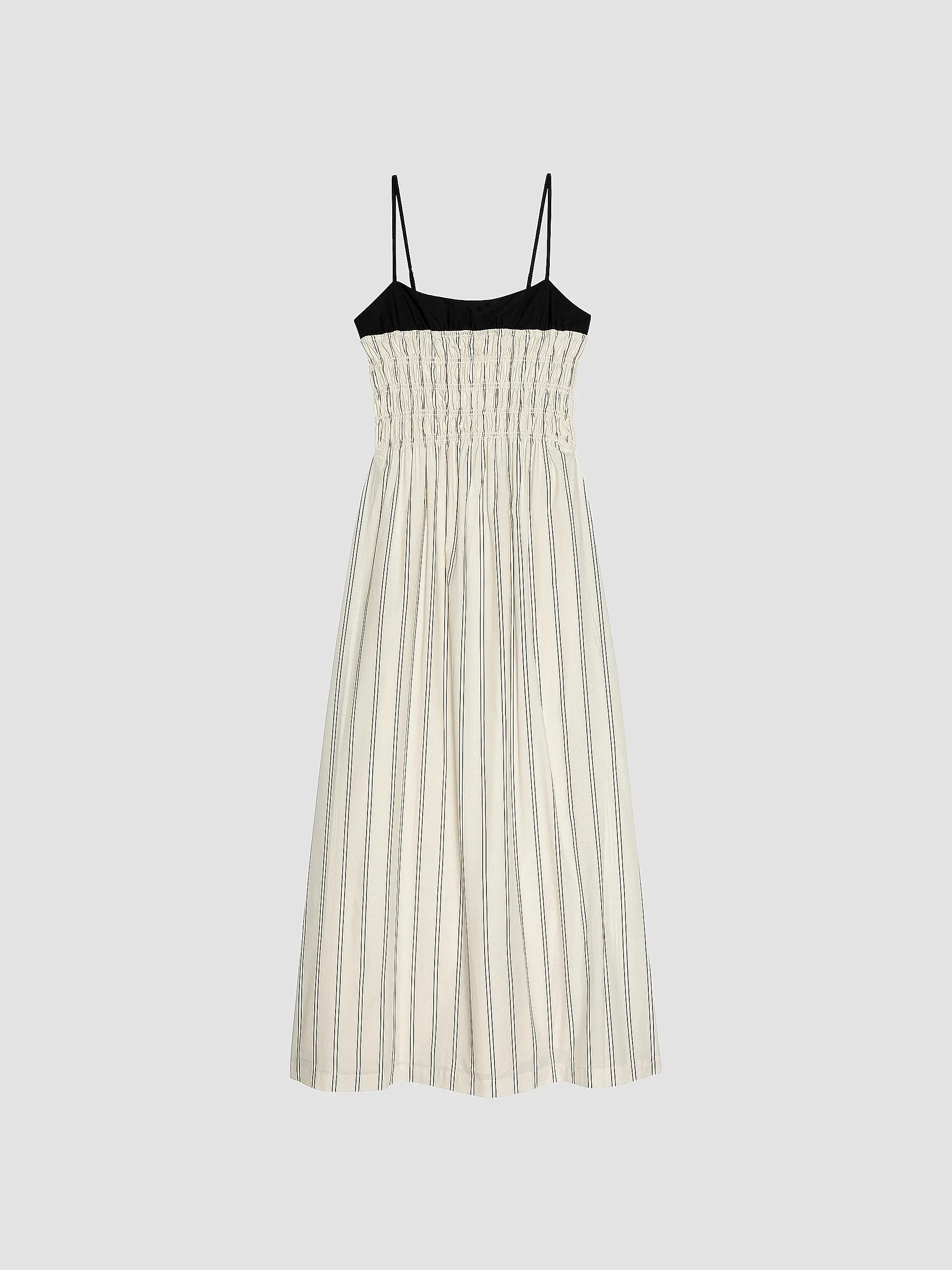 Primrose Striped Cotton Smocked Midi-Dress