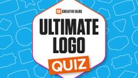Ultimate logo quiz text on a blue background