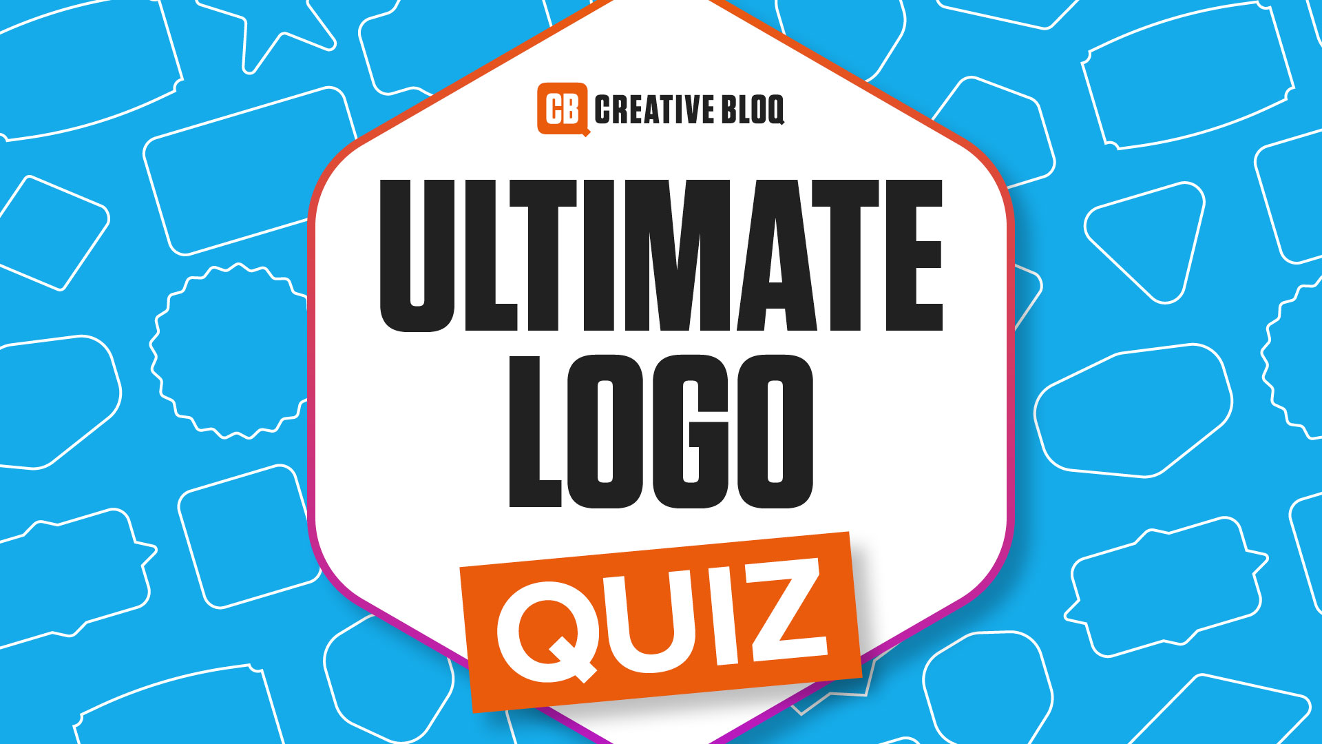 Ultimate logo quiz text on a blue background