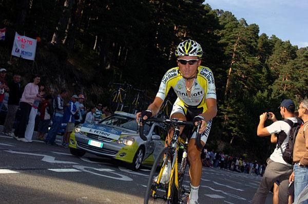 Tinkoff's Evgeny Petrov flew the Russian flag for the boys in yellow