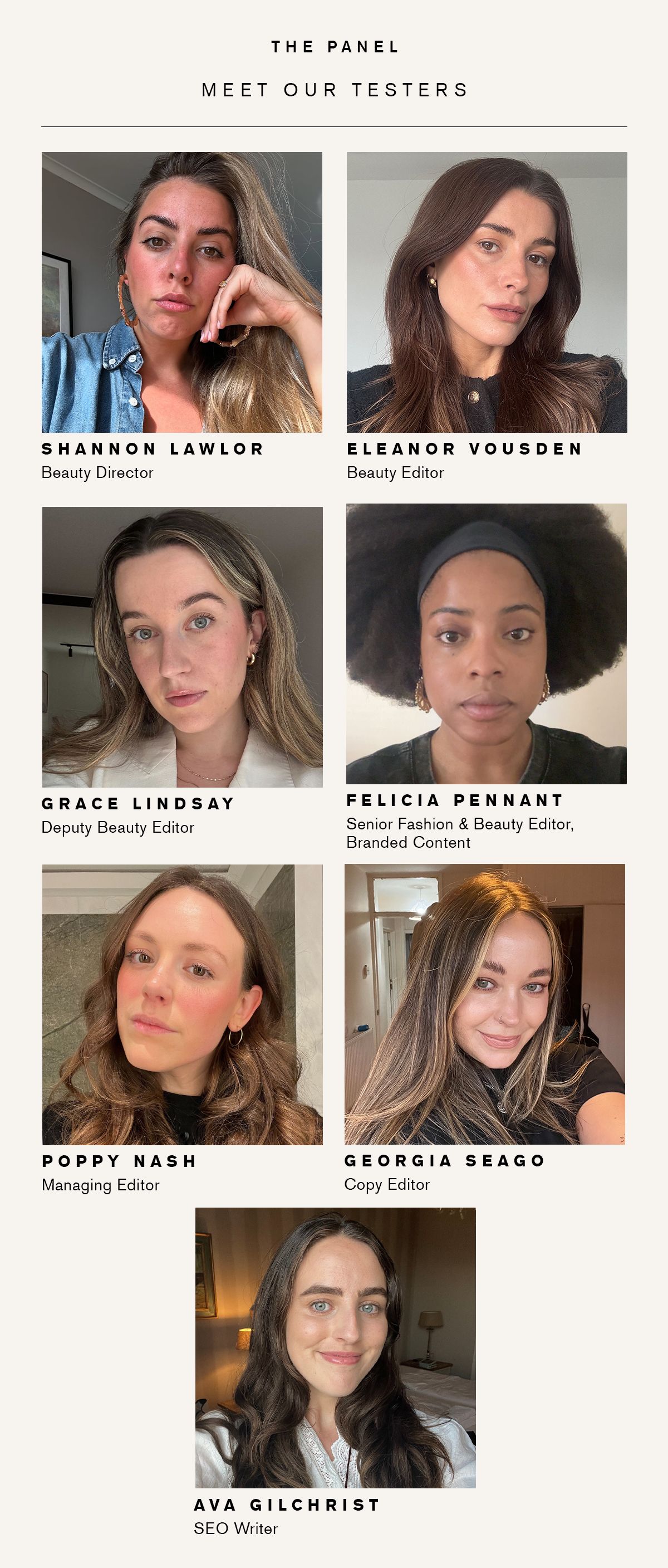 Photos of our editors who each tested the best collagen powders