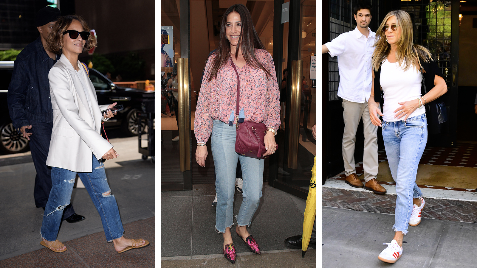 Hallie Berry, Lisa Snowdon, Jennifer Aniston wearing denim trends 2026