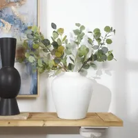 Litton Lane 14 in. White Ceramic Decorative Vase Litton Lane 14 in. White Ceramic Decorative Vase