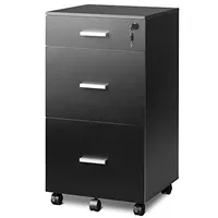 Devaise 3-drawer lockable rolling file cabinet