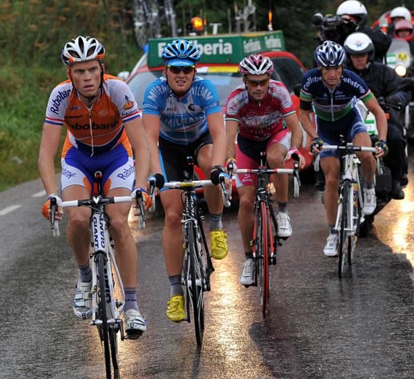 The early escape lead by Lars Boom (Rabobank)