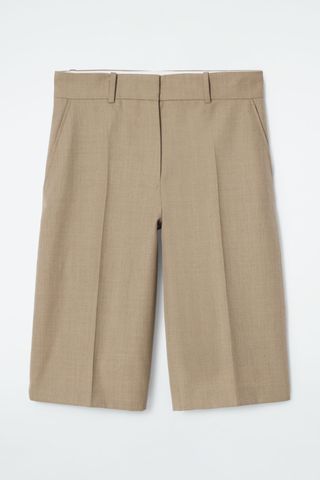 COS, Longline Wool-Blend Twill Shorts