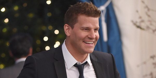 bones booth smiling