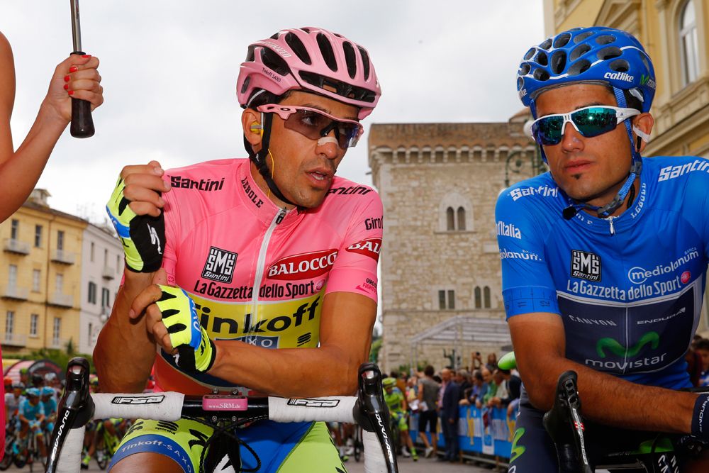 Alberto Contador at the start of stage 9 of the Giro d'Italia