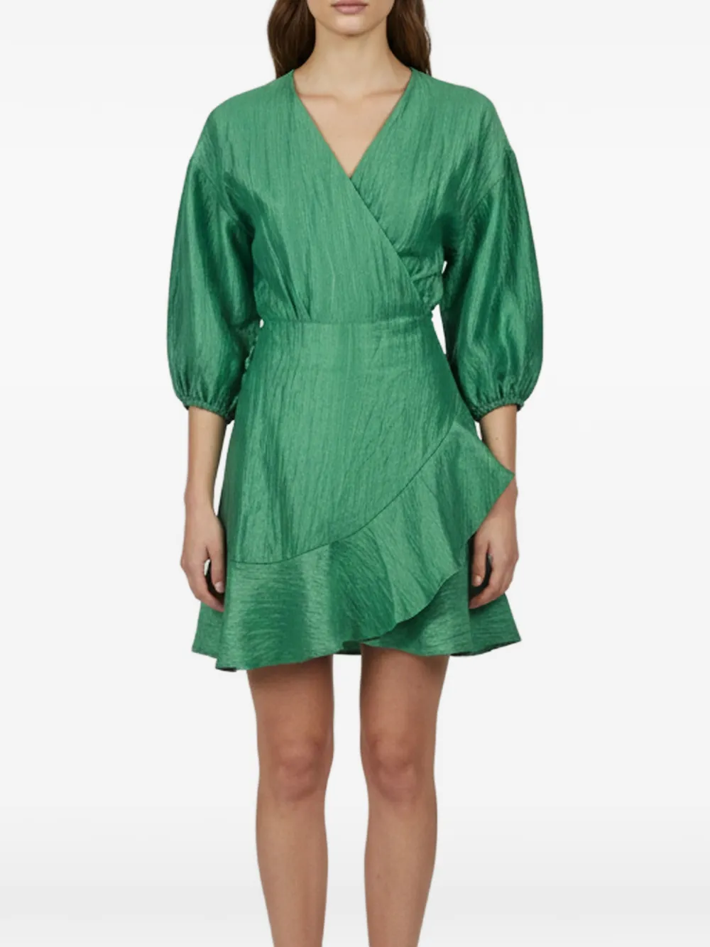 Maje Textured Ruffle Mini Dress | M
