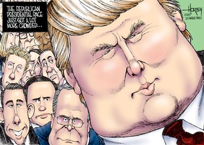 Political cartoon U.S. GOP 2016 Trump