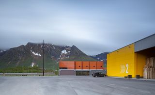 Facades of the Holmen Industrial Area in Norway