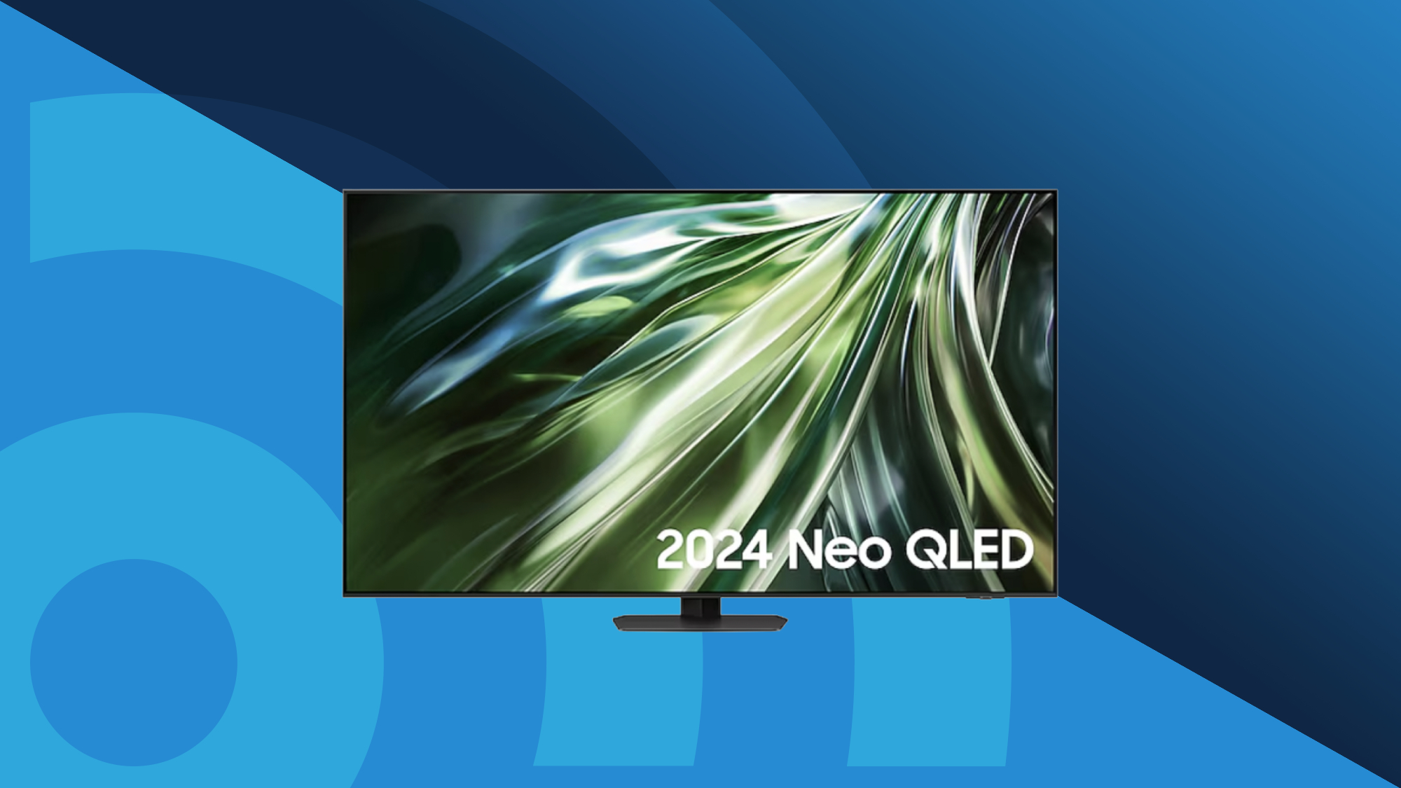 Paras TV urheilun katsomiseen: Samsungin QN90D sinisellä TechRadar-taustalla