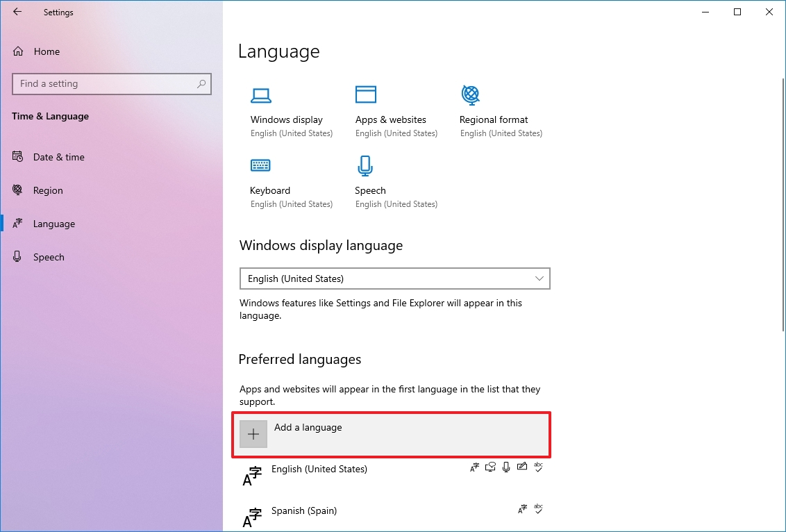 В Windows 10 добавлена ​​новая языковая опция
