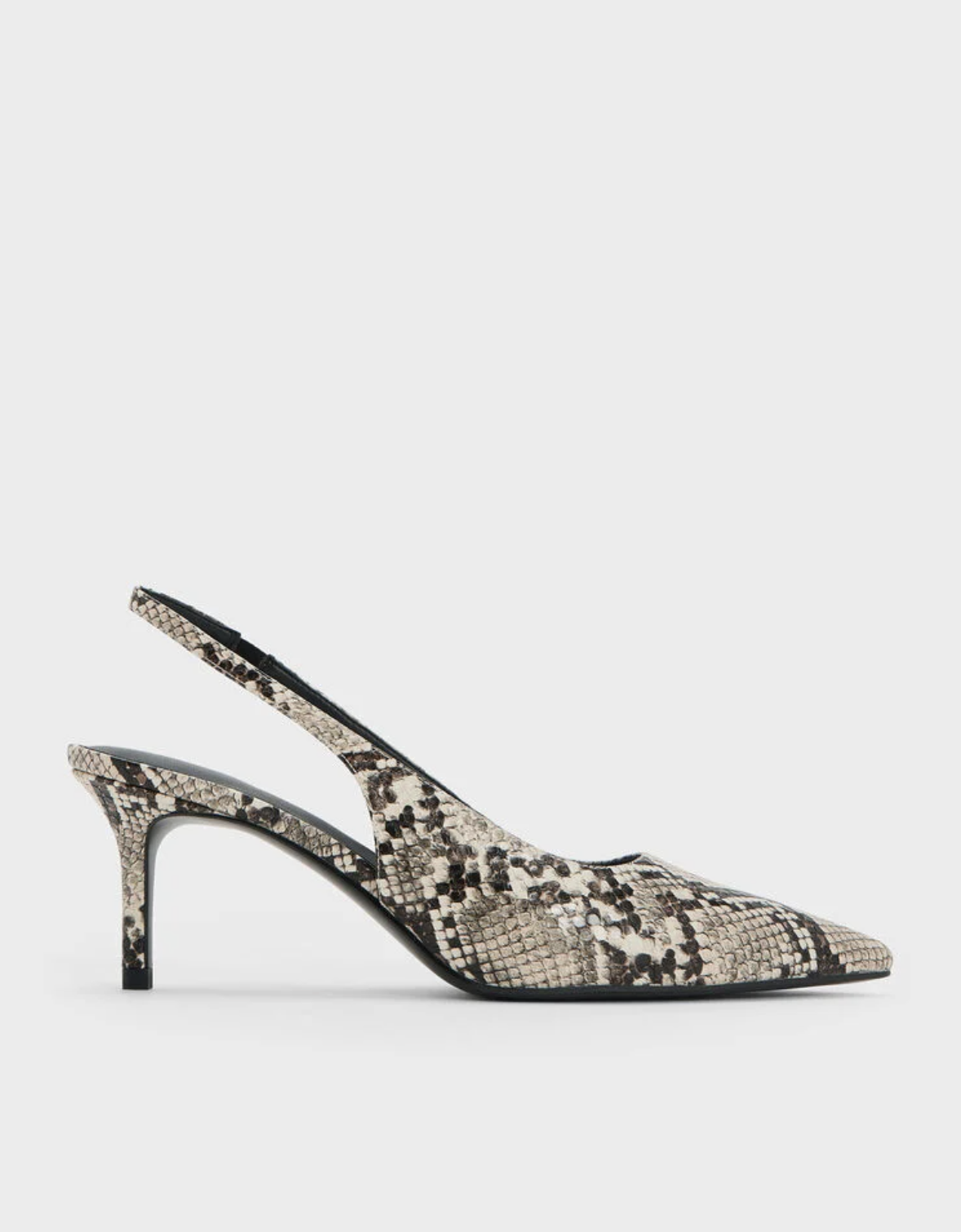 Charles &amp;amp; Keith, Kaia Snake-Print Pointed-Toe Slingback Pumps