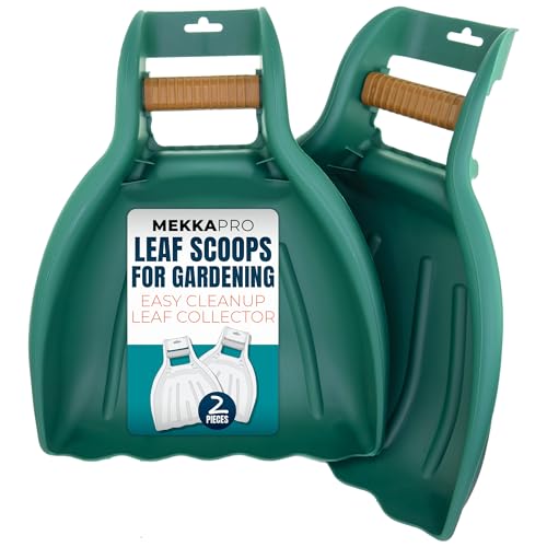 Mekkapro Set of 2 Garden Leaf Grabbers, Leaf Scoops and Garden Claws V2.0 - Sturdy Ergonomic Grip Leaf Rake - Leaf Collector Grabber - Big Hand Held Garden Grabbers for Leaf and Lawn Grass Removal