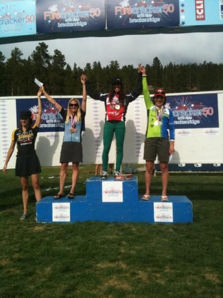 Elite women's podium at the Firecracker 50