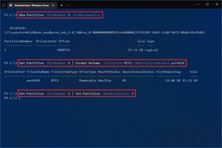 PowerShell partition and create volume