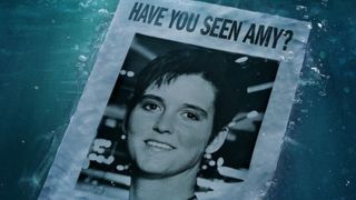 A poster of Amy Bradley reading "Have you seen Amy?" above her photo floating in the ocean