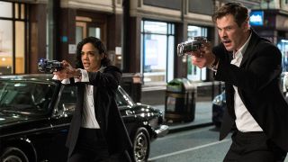 Tessa Thompson and Chris Hemsworth in Men in Black: International