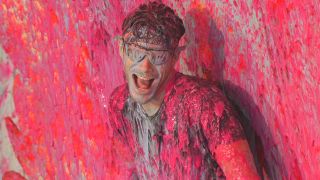 Tucker covered in slime from the wall competition in Big Brother