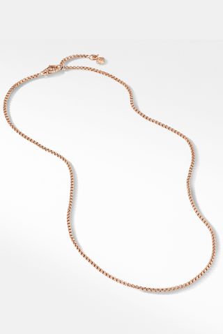 David Yurman Box Chain Necklace in 18K Rose Gold, 1.7mm