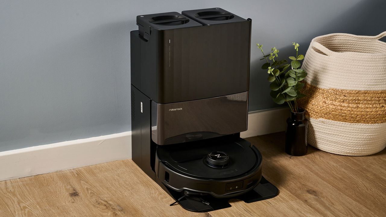Roborock Qrevo Master robot vacuum in its dock