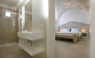 Bathroom at Masseria Antonio Augusto hotel, Lecce, Italy
