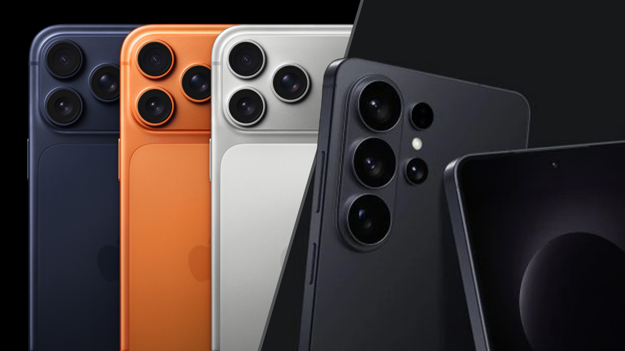 Renders of iPhone 17 Pro Max and Galaxy S26 Ultra.