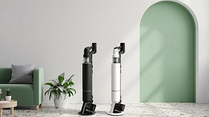 Samsung bespoke AI jet vacuums in black and white.