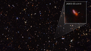 JADES-GS-z14-0 the earliest and most distant galaxy ever seen by humanity in a NIRCam image captured by the JWST