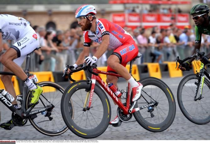 Luca Paolini (Katusha) put the phone away for the final stage