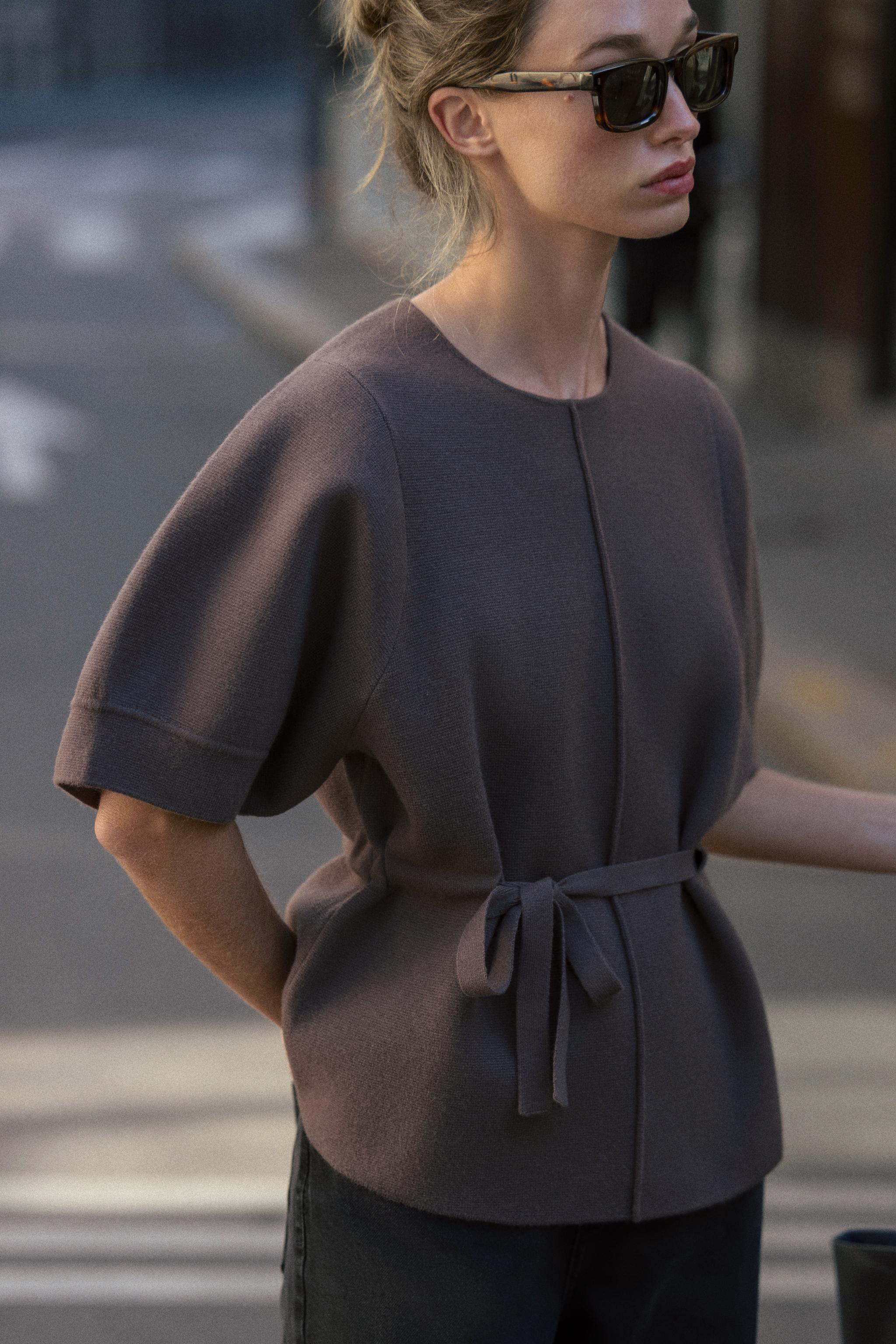 ZARA Puff Sleeve Knit Sweater