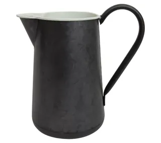 Foreside Home & Garden Black Pitcher Vase, White Interior