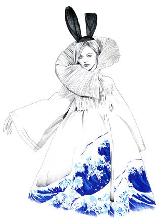 Sketch of a dress from Dior Couture