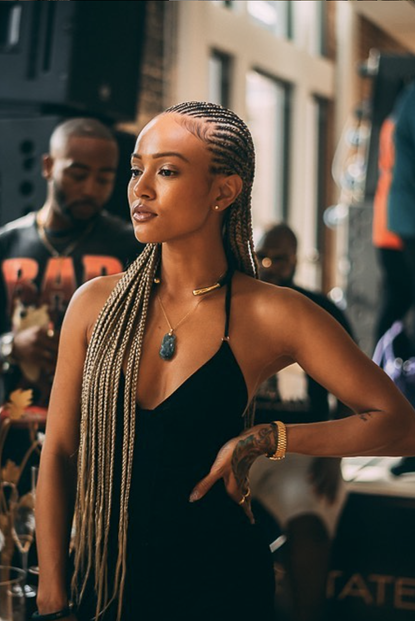 Karrueche's Blonde Cornrows 