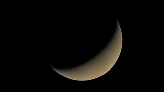 This simulated image shows Venus in its crescent phase on April 30, 2020.