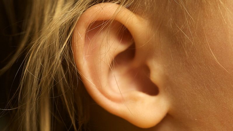 A close up of a human ear