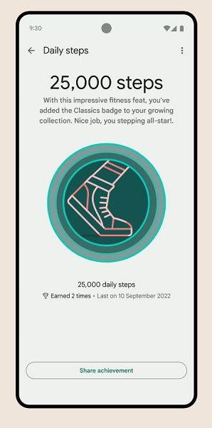 The Fitbit app's redesign also includes visual changes for workout and health achievements.
