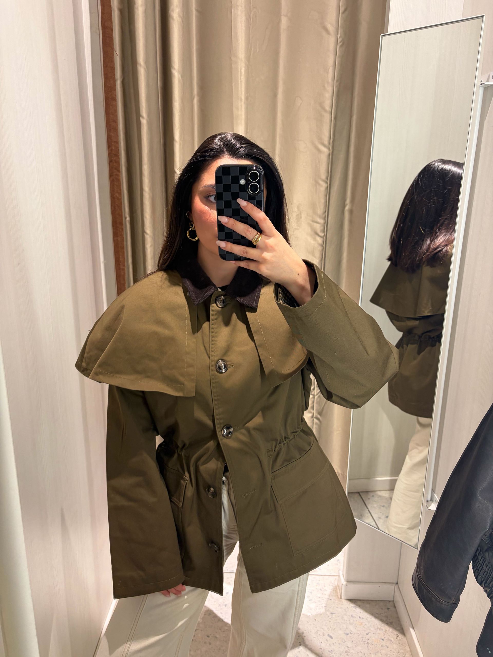 Marina wearing the H&M barn jacket