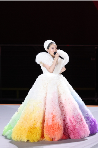 Singer Misia performs a Japanese national anthem as a Japanese national flag being raised during the Opening Ceremony of the Tokyo 2020 Olympic Games at Olympic Stadium on July 23, 2021 in Tokyo, Japan.