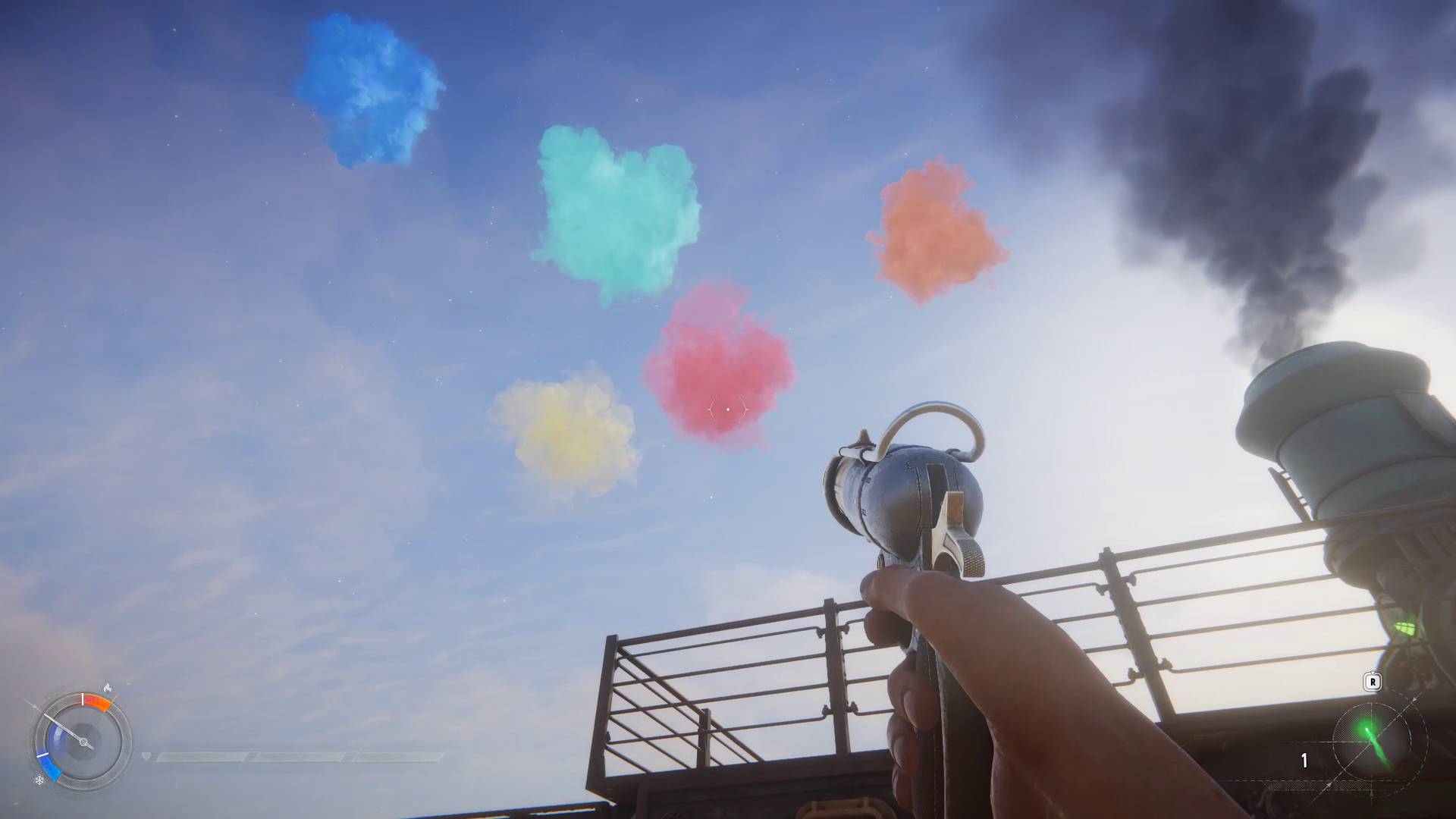 Sand: Raiders of Sophie flare clouds in the sky in different colors