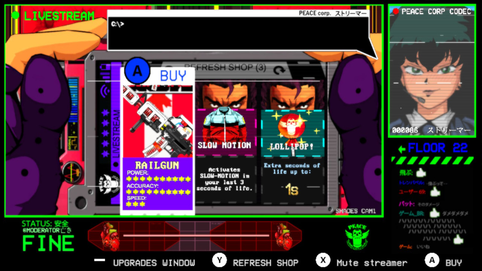 Mullet MadJack review; colourful screens from an anime shooter