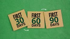 Box paper with the words First 30 60 90 Days 