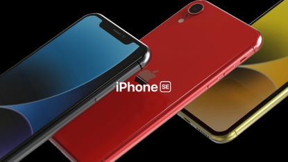 iPhone SE 4 phone in black, red and yellow