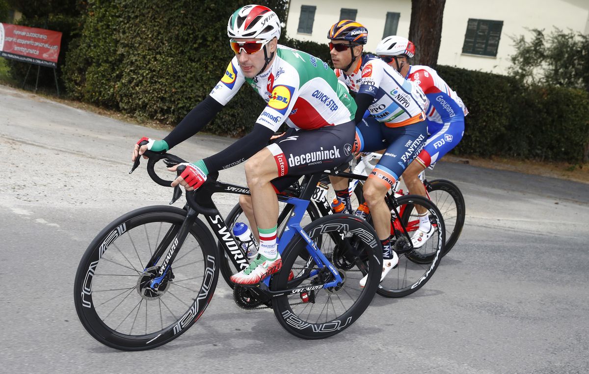 Elia Viviani (Deceuninck-Quick Step) was a contender for the stage win in Orbetello