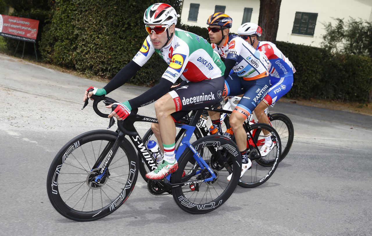 Elia Viviani (Deceuninck-Quick Step) was a contender for the stage win in Orbetello