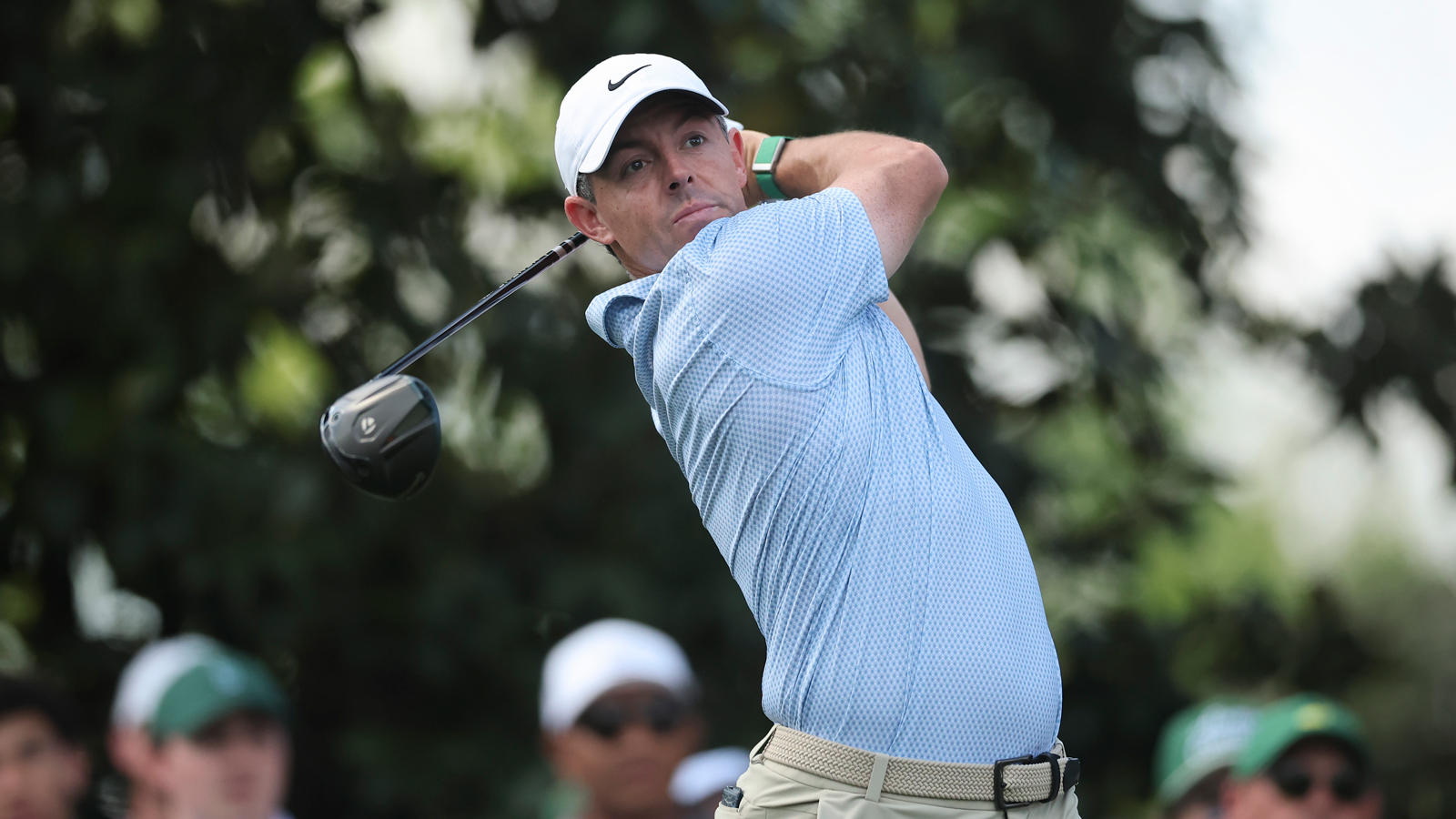 Rory McIlroy hits a driver off the tee