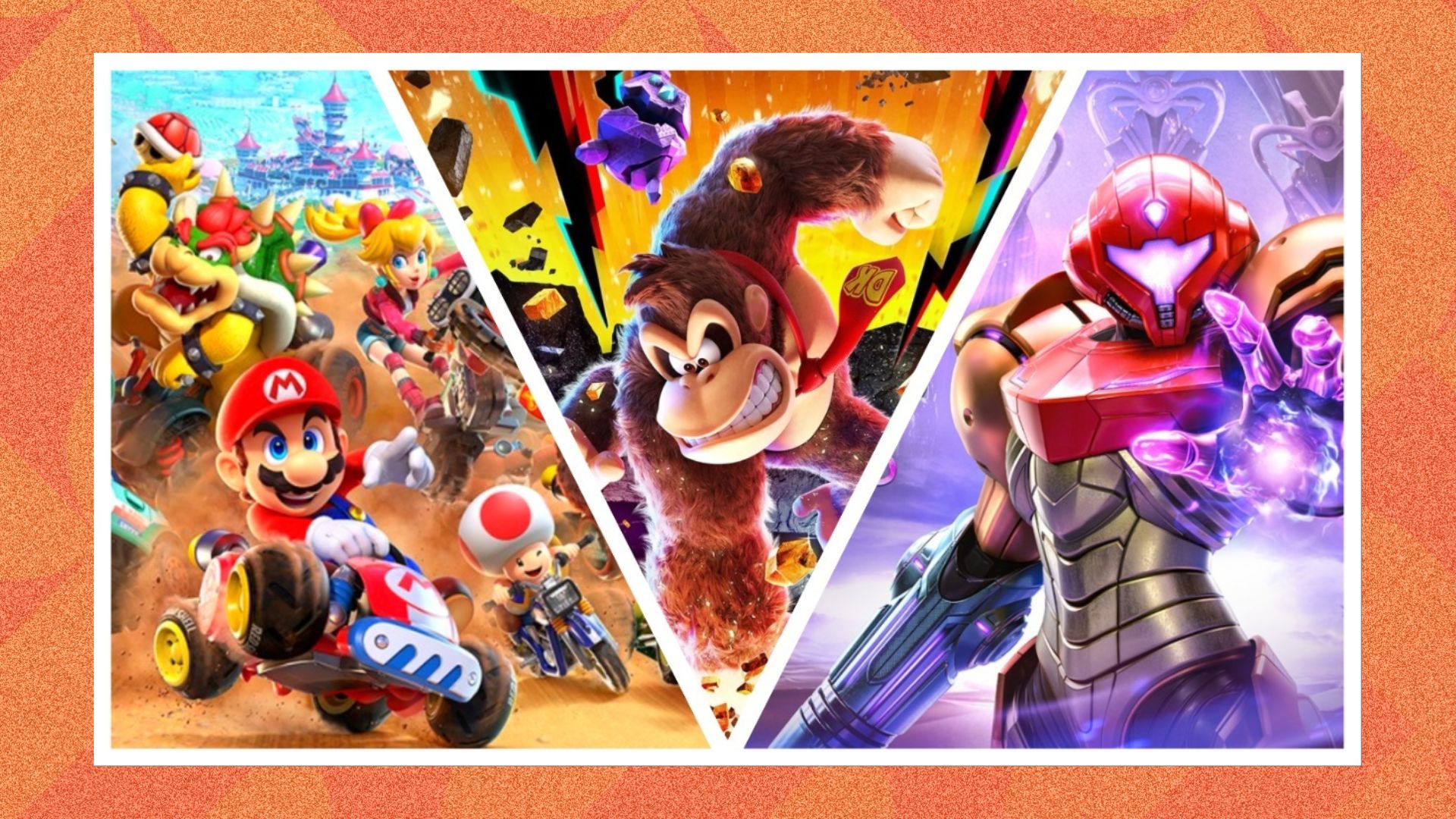 A selection of promotional artwork for Nintendo Switch 2 games