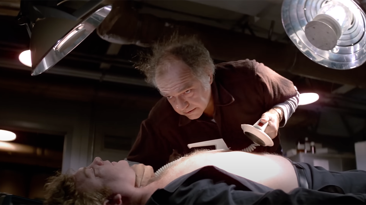 The defibrillators scene from The Thing